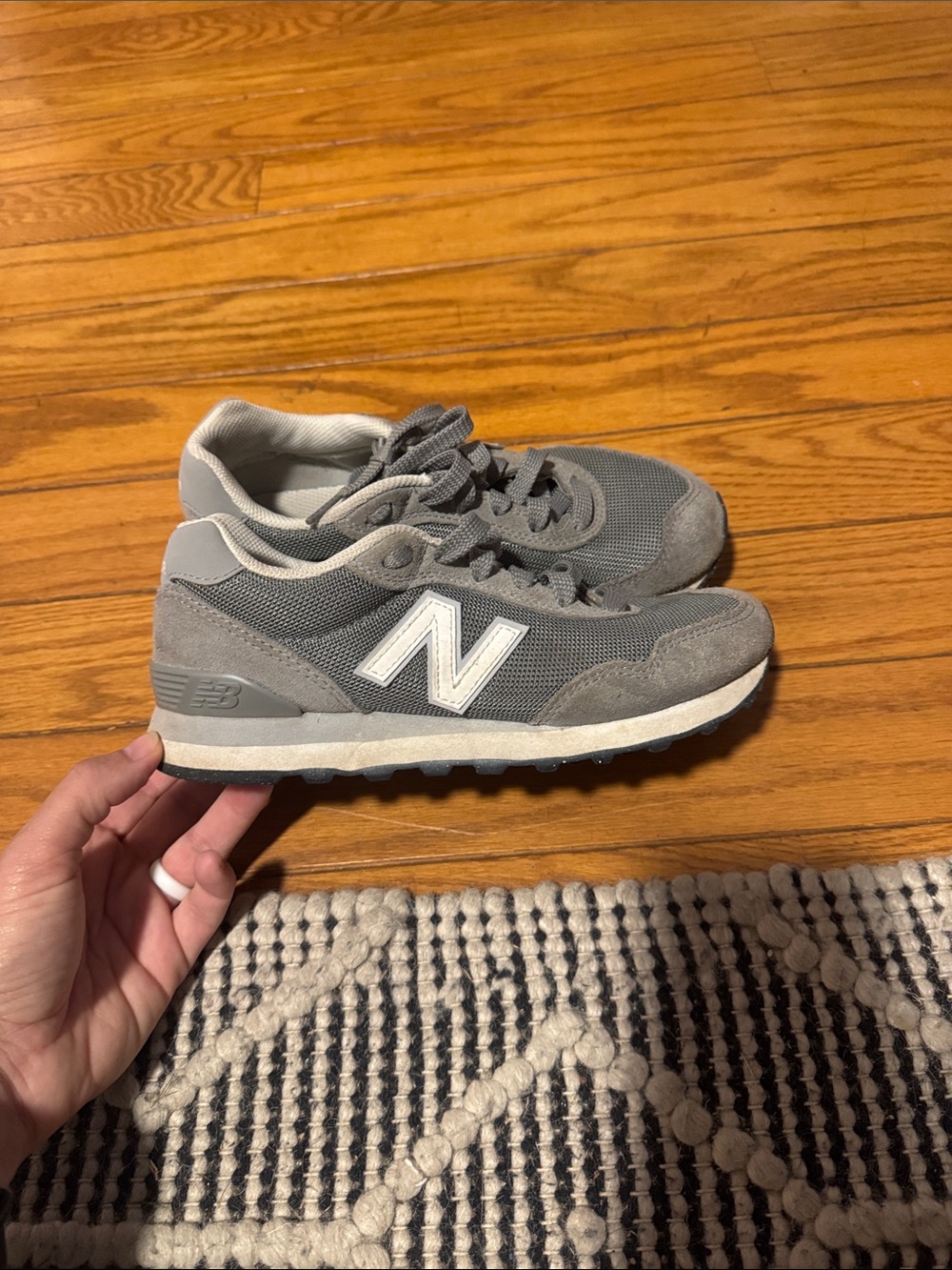 New Balance Kids' Gray Mesh & Suede Sneakers